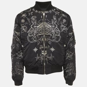 Givenchy Black Tattoo Print Reversible Bomber Jacket M